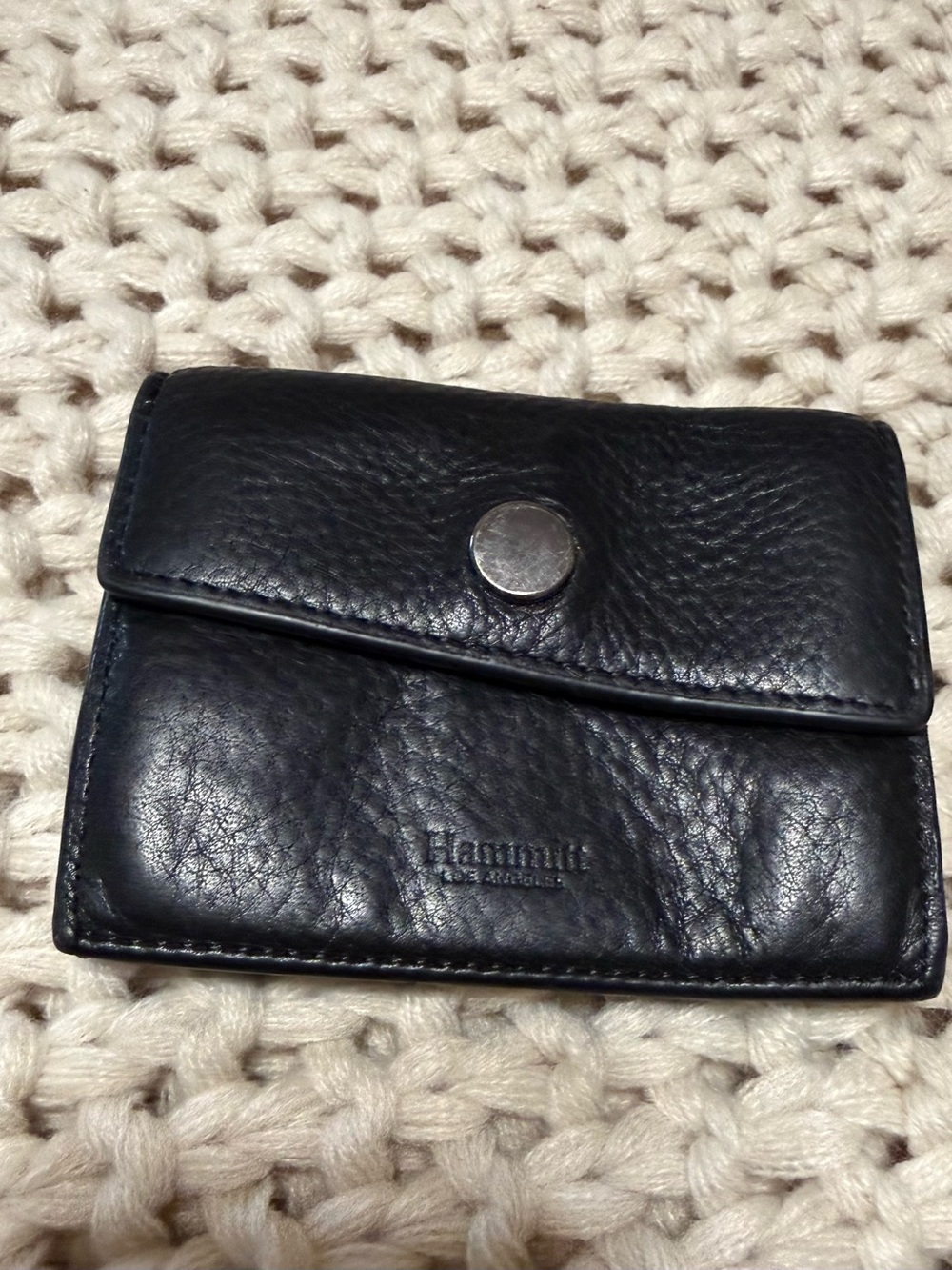 Hammitt Black Leather Wallet with Red Interior